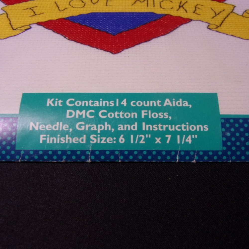 Vintage Mickey Mouse Unlimited Cross Stitch Kit, I Love Mickey, Needle Craft, - Picture 7 of 10